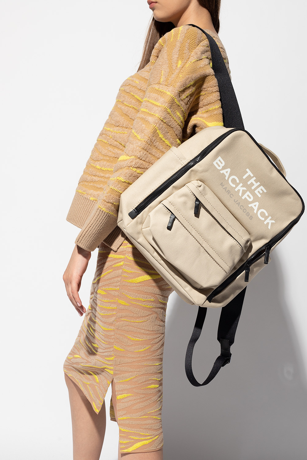 Beige Backpack with logo Marc Jacobs - Vitkac TW